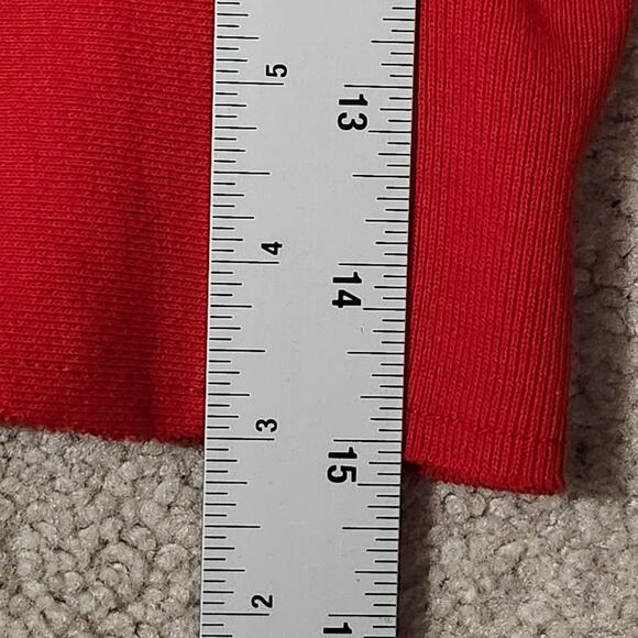 Champion Reverse Weave Sweatshirt Womens Large Red Cropped V-Neck Pullover - Picture 4 of 13